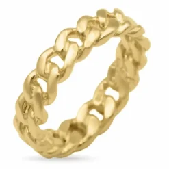 Panzer ring i forgyldt sølv