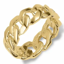 Panzer ring i forgyldt sølv