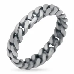 Panzer ring i oxideret sterlingsølv