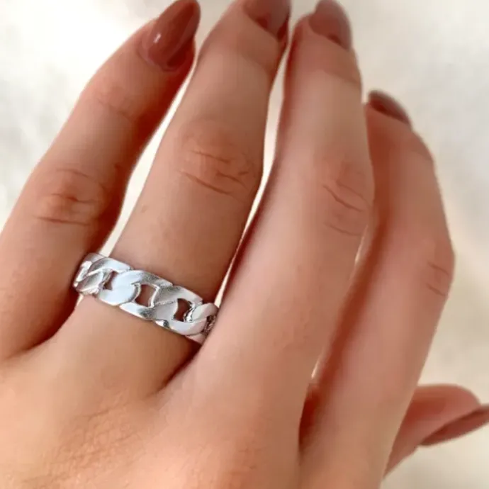 Panzer ring i sølv