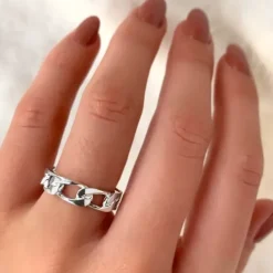 Panzer ring i sølv