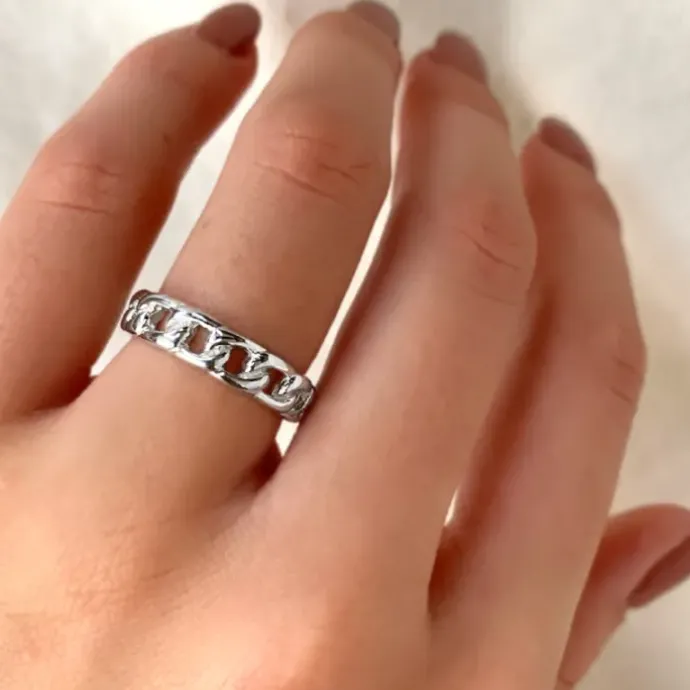 Panzer ring i sølv
