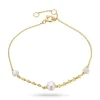 Perle armbånd i forgyldt sølv 16 plus 3 cm x 6,9 mm