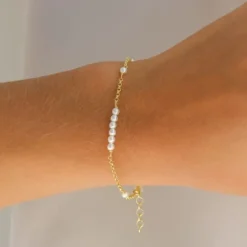 Perle armbånd i forgyldt sølv x 3,0 mm