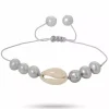 Perle shell musling armbånd i silke snor 17 cm plus 5 cm x 10 mm