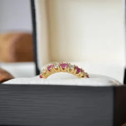 Pink safir diamantring i 14 karat guld 0,246 ct 0,45 ct