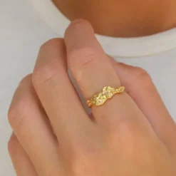 Pink zirkon ring i forgyldt sølv