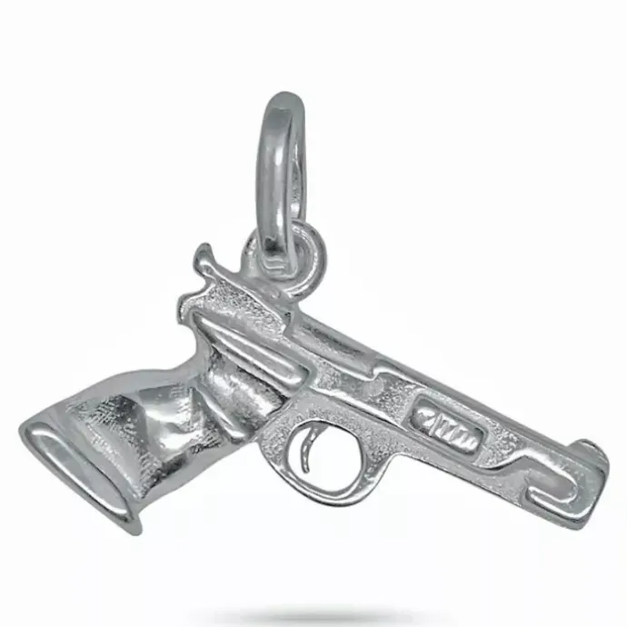 Pistol vedhæng i sølv