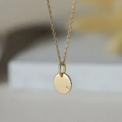 Plade diamant vedhæng i 14 karat guld 0,01 ct