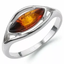 Rav ring i sølv