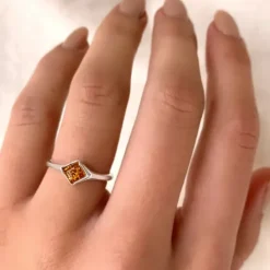 Rav ring i sølv