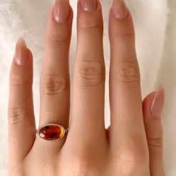 Rav ring i sølv