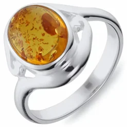 Rav ring i sølv