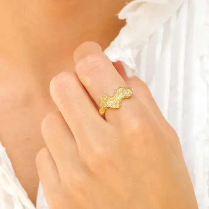 Ring i forgyldt messing
