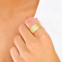 Ring i forgyldt messing
