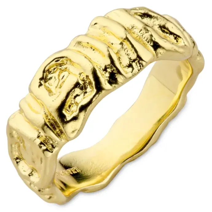 Ring i forgyldt messing
