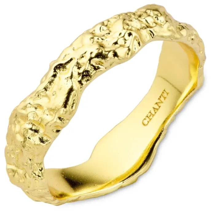 Ring i forgyldt messing