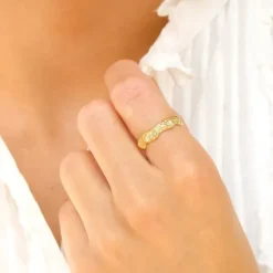 Ring i forgyldt messing