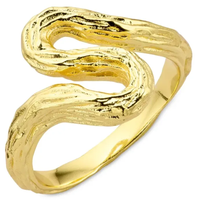 Ring i forgyldt messing