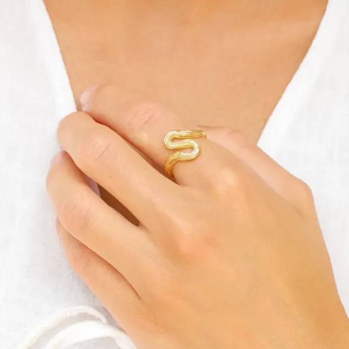 Ring i forgyldt messing