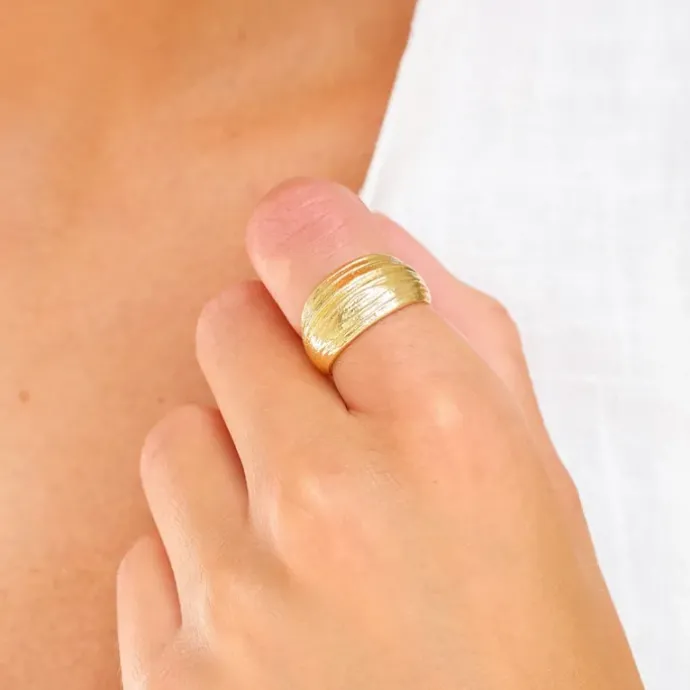 Ring i forgyldt messing