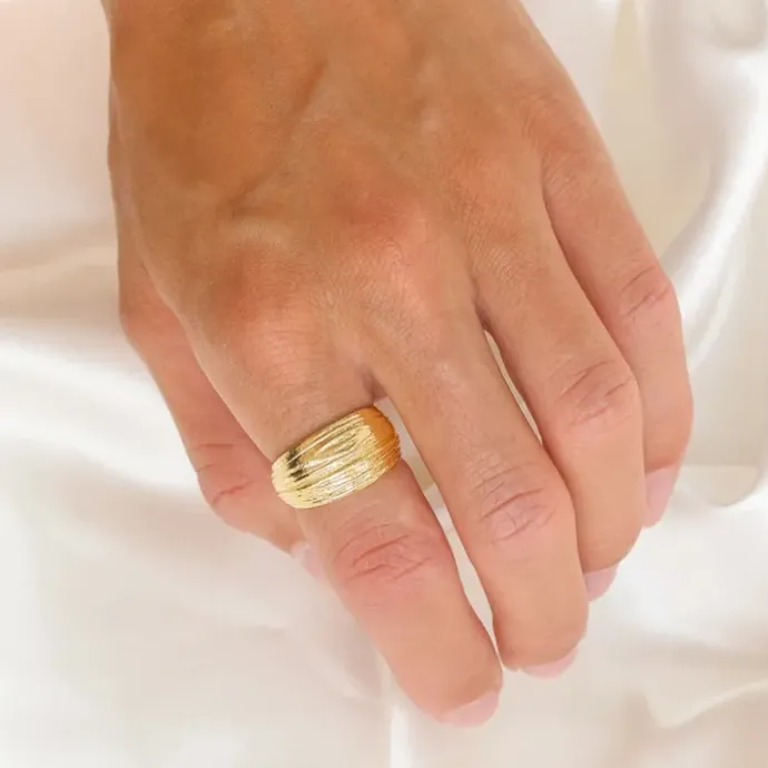 Ring i forgyldt messing
