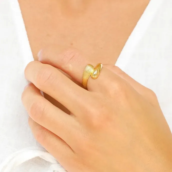 Ring i forgyldt messing
