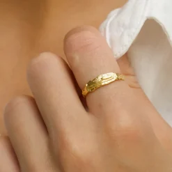 Ring i forgyldt sølv