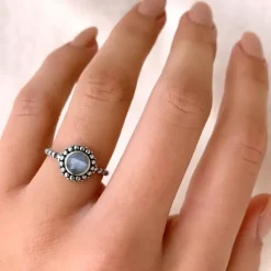 Ring i oxideret sterlingsølv