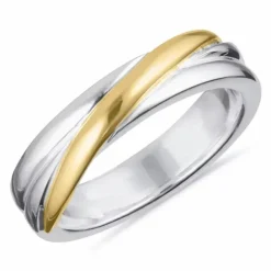 Ring i sølv med 8 karat guld