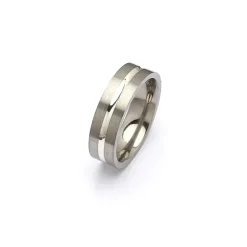 Ring i titanium og sølv