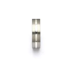 Ring i titanium og sølv