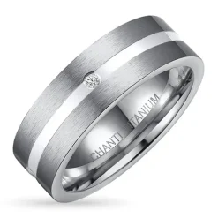 Ring i titanium og sølv
