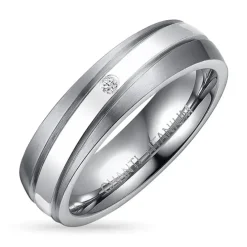 Ring i titanium og sølv