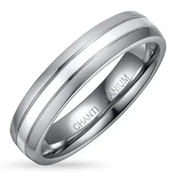 Ring i titanium og sølv