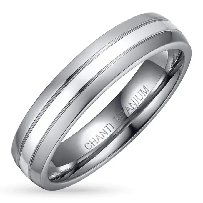 Ring i titanium og sølv