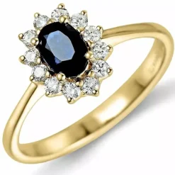Rosetring i 14 karat guld 0,26 ct 0,65 ct