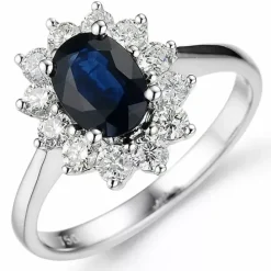 Rosetring i 14 karat hvidguld 0,55 ct 1,00 ct