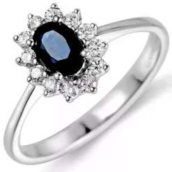 Rosetring i 14 karat hvidguld 0,26 ct 0,65 ct