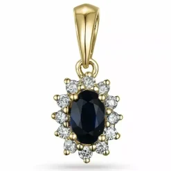 Rosetvedhæng i 14 karat guld 0,10 ct 0,35 ct
