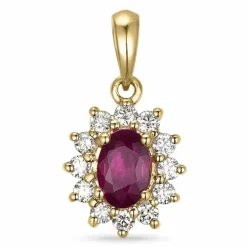 Rosetvedhæng i 14 karat guld 0,26 ct 0,63 ct
