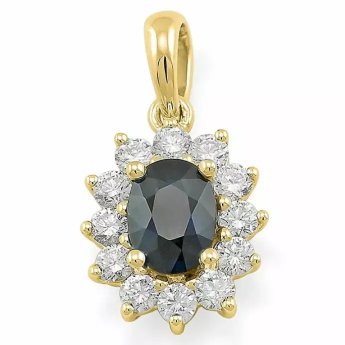 Rosetvedhæng i 14 karat guld 0,55 ct 1,05 ct