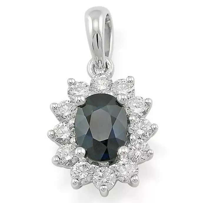 Rosetvedhæng i 14 karat hvidguld 0,55 ct 1,05 ct