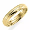 Ru og blank 4 mm vielsesring i 9 karat guld