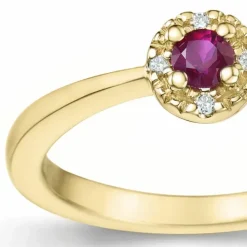 Rubin brillantring i 14 karat guld 0,147 ct 0,02 ct