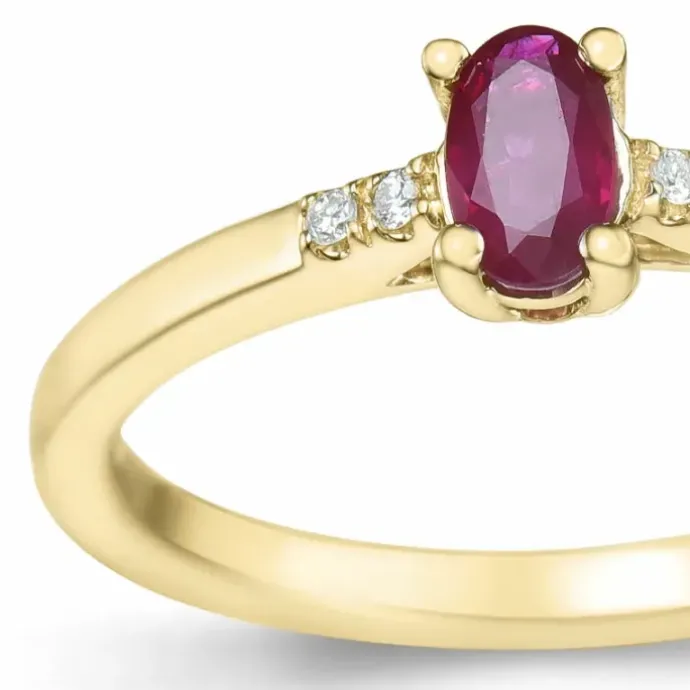 Rubin brillantring i 14 karat guld 0,35 ct 0,02 ct