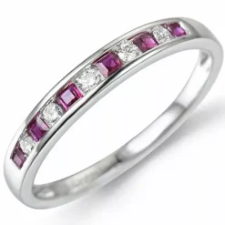 Rubin ring i 14 karat hvidguld 0,11 ct 0,26 ct