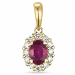 Rubin rosetvedhæng i 14 karat guld 0,21 ct 0,63 ct