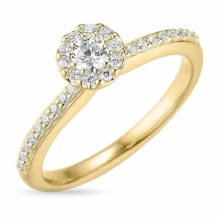 Rund diamant guld ring i 14 karat guld 0,15 ct 0,188 ct