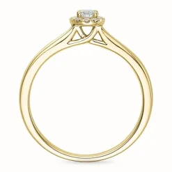 Rund diamant ring i 14 karat guld 0,1 ct 0,06 ct